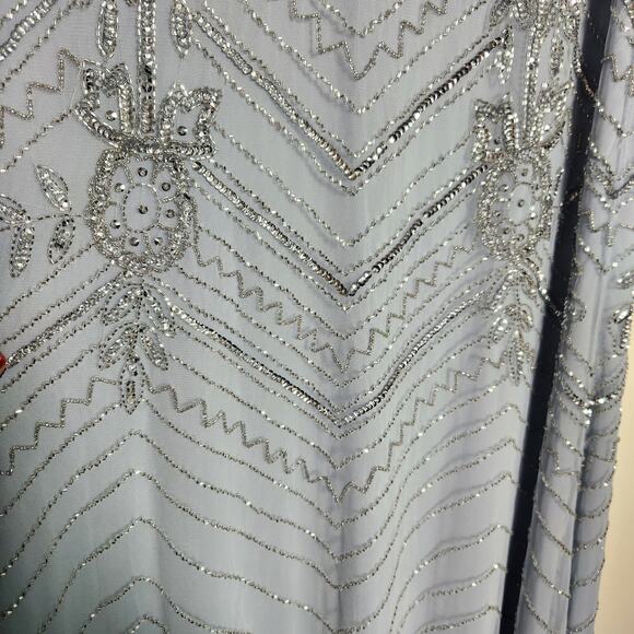 Adrianna Papell Light Blue Beaded Maxi Dress - Picture 11 of 16